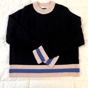 Rag & Bone navy / pink crew neck sweater